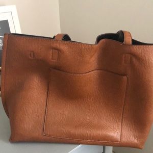 NORDSTROM FAUX LEATHER BROWN TOTE